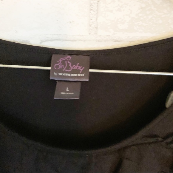 Motherhood Maternity Black Ruffled Ruched Top L - Picture 9 of 11